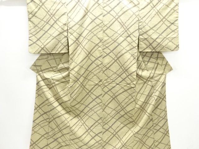 JAPANESE KIMONO / ANTIQUE KIMONO / SILK / TSUMUGI / ABSTRACT